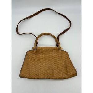 Vintage Marlo Woven Straw Crossbody Handbag Herringbone Boho Summer Festival